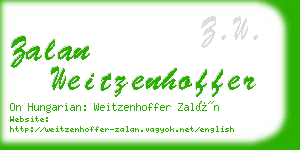 zalan weitzenhoffer business card